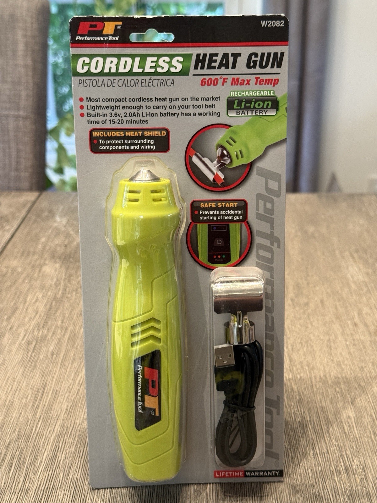 Performance Tool Rechargeable Mini Heat Gun 600 Degree Temp w/Heat Shield #W2082