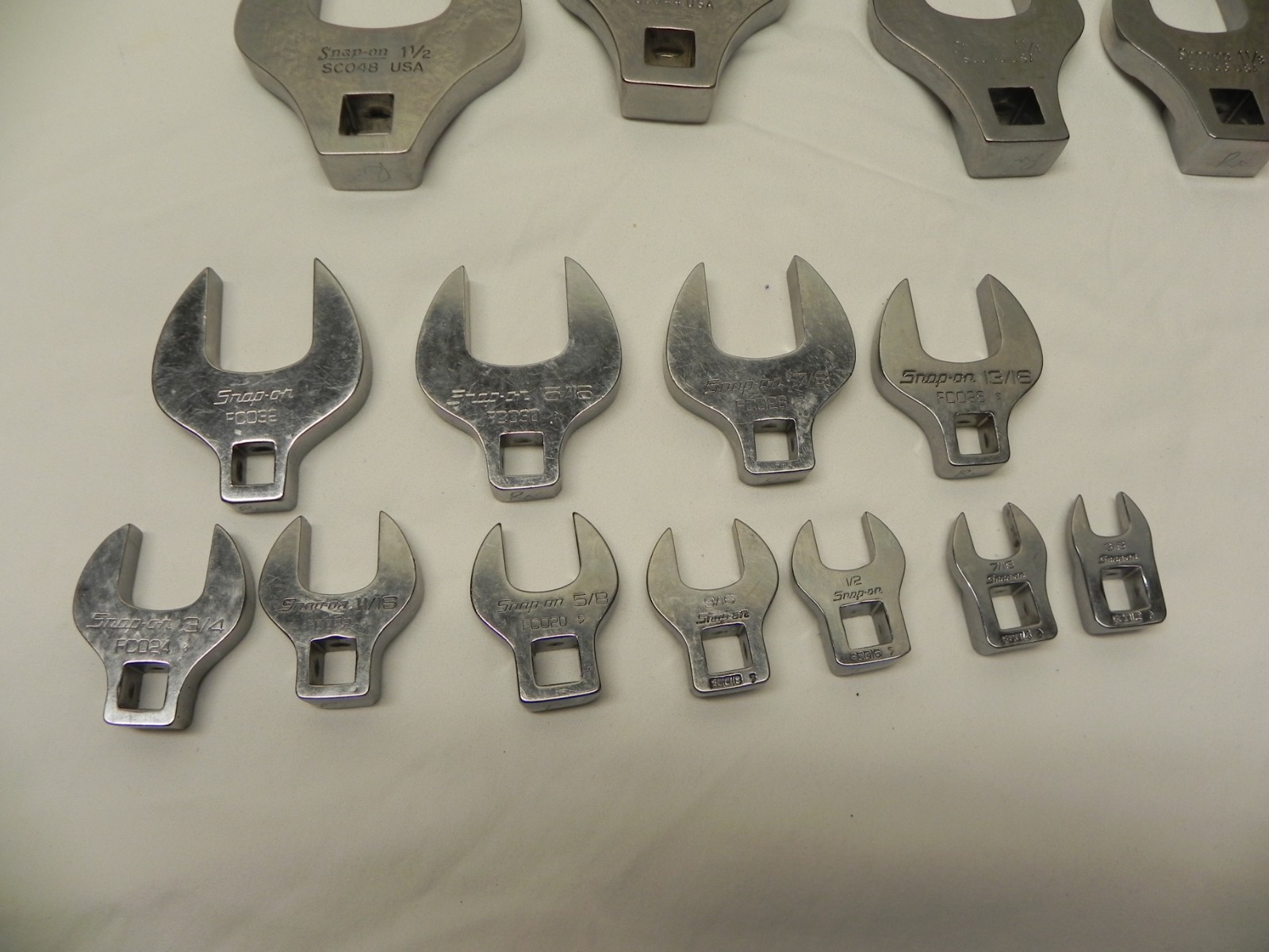 Snap-On 18 Pc 1/2» & 3/8» Dr SAE Open-End Crowfoot Wrench Set KRA40 Metal Box