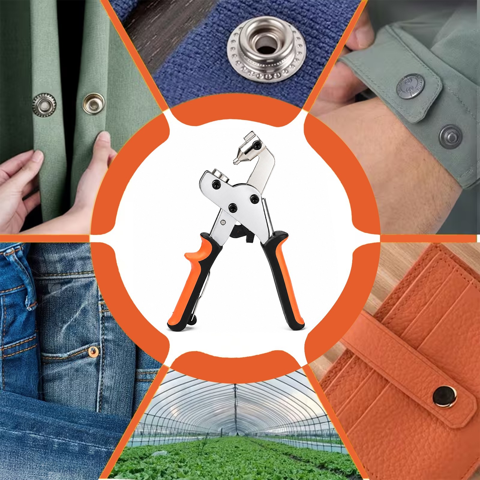 Snap Fastener Tool Kit 200pcs Marine Canvas Repair Plier Heavy Duty Grommet