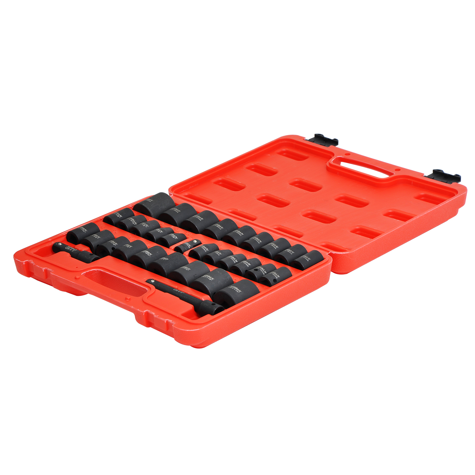 1/2″ Drive Master Impact Shallow Socket Set, 32pc SAE 3/8″-1-1/4″,Metric 10-32mm