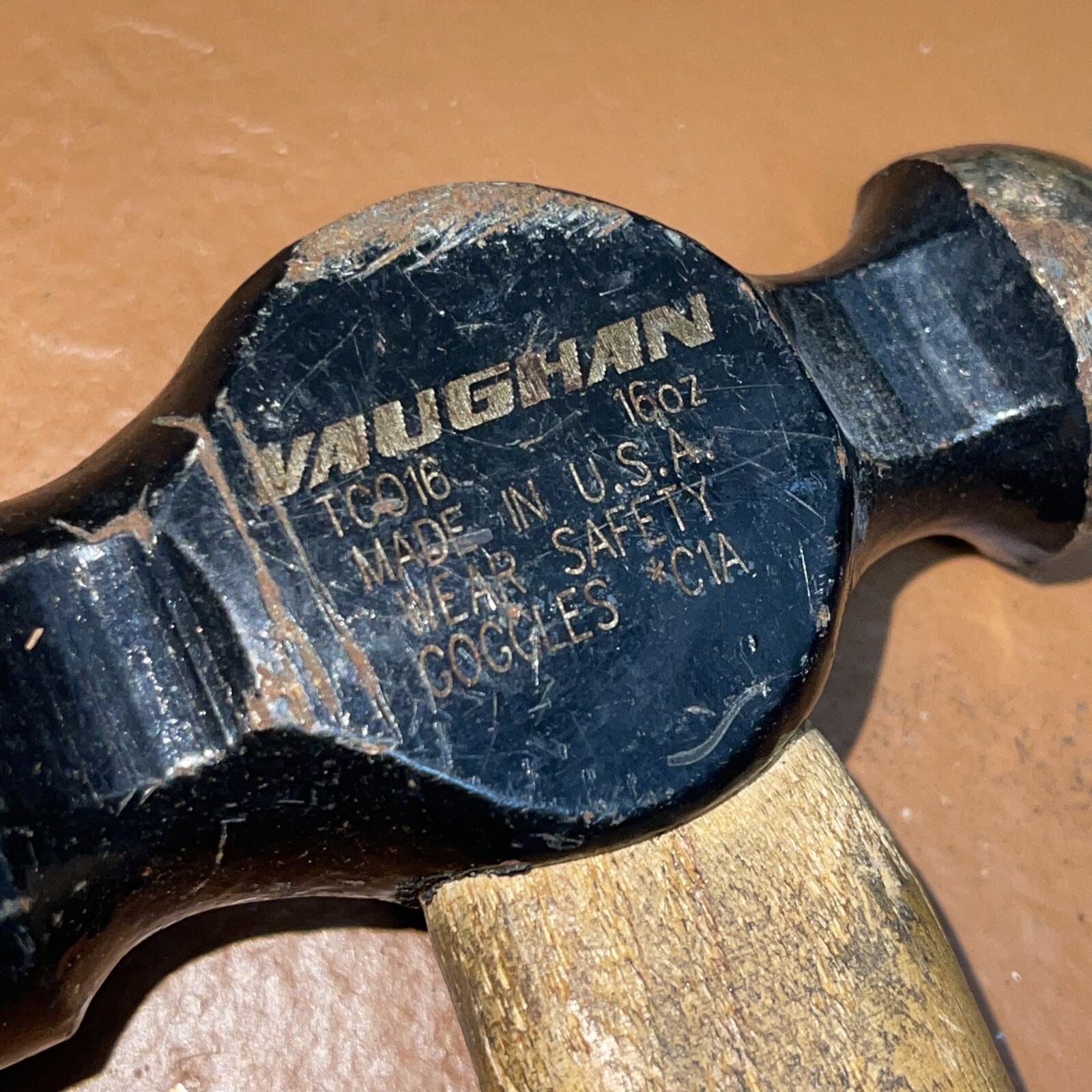 Vaughn USA TCO16 16 Oz Ball Peen Hammer 16oz Head Wood Handle