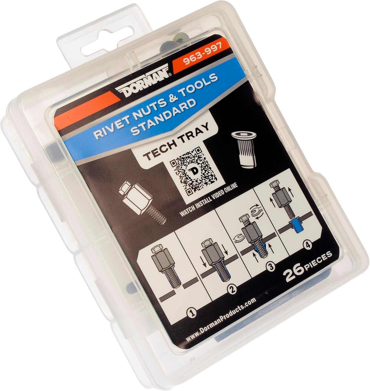 Rivet Nuts and Hand Tool Kit – 1/4-20, 5/16-18 Tray Contains 26 Pieces