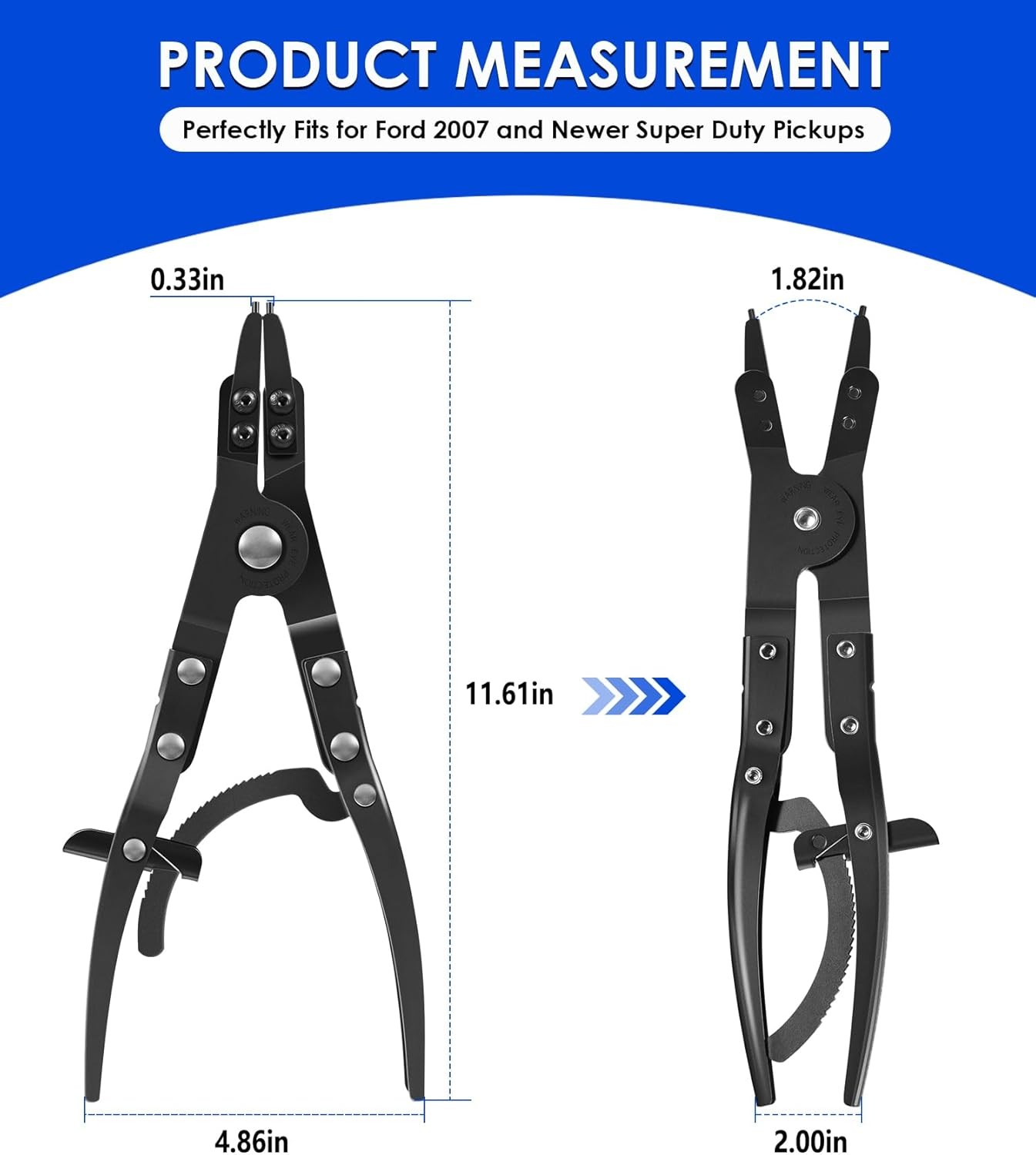 Spindle Snap Ring Pliers 38700 for Ford Super Duty Pickups 2-1/2″ inside hub dia