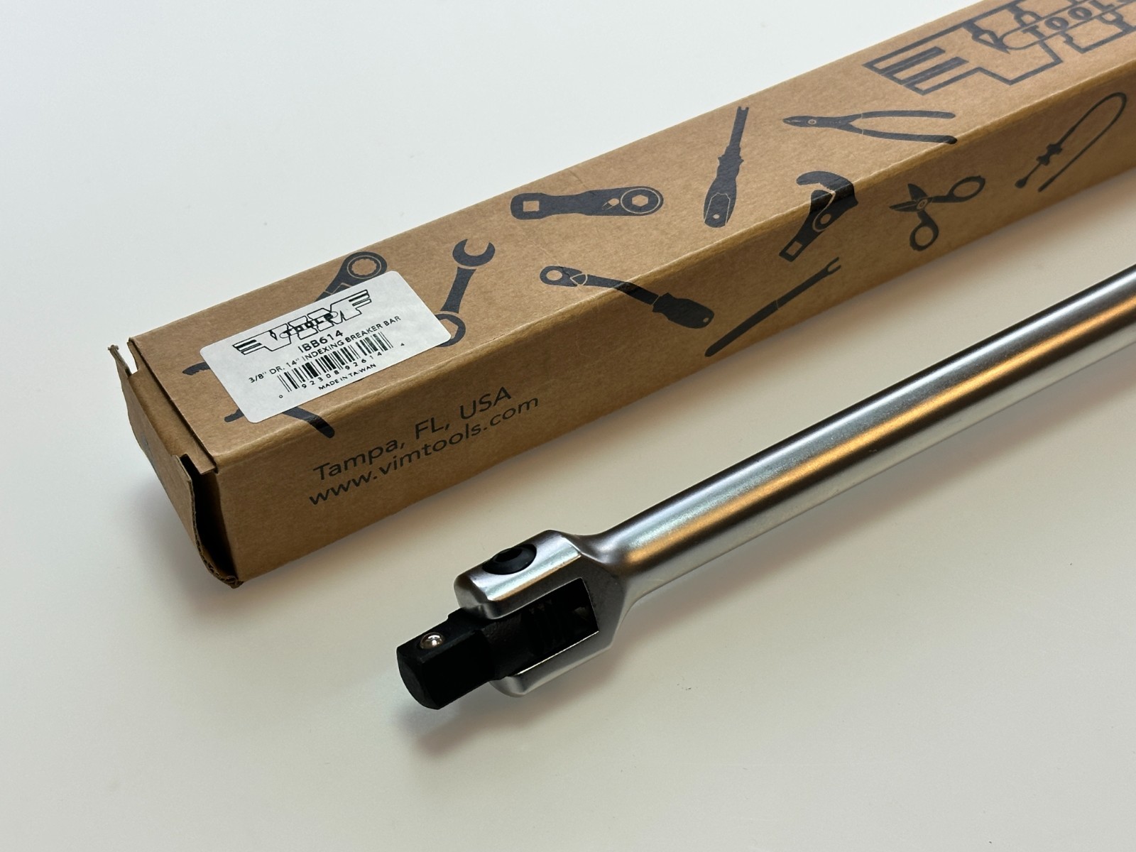 NEW VIM IBB614 3/8″ Drive 14″ Long Indexing Breaker Bar w/ ERGO Soft Grip Handle