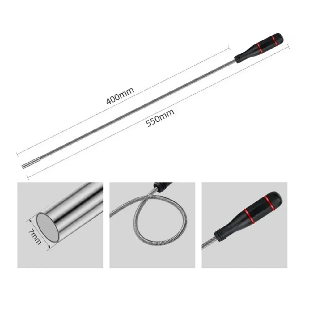Inspection Mirror LED Light Telescoping Mirrors 360 Rotation Mechanic Tools UK