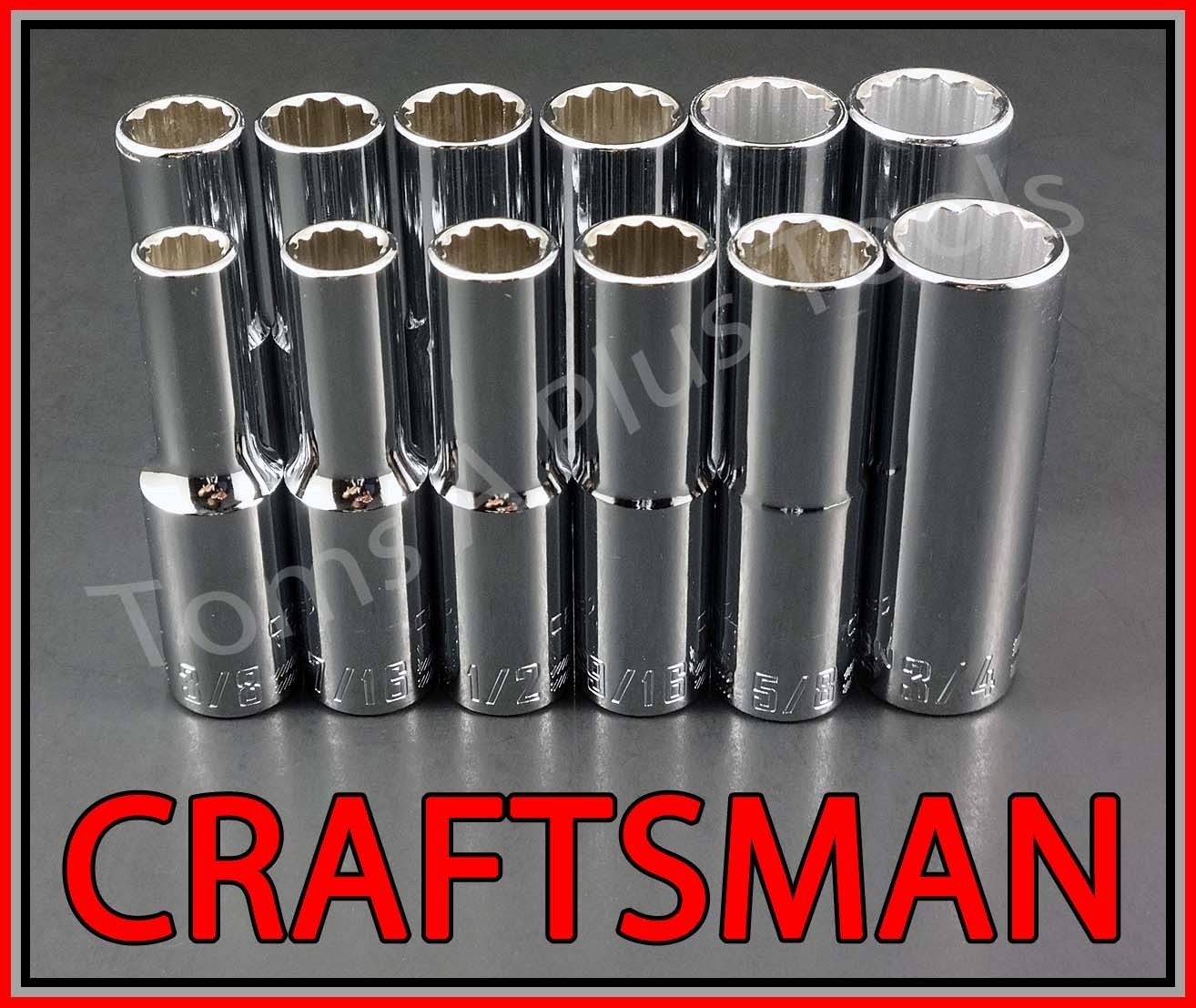 CRAFTSMAN TOOLS 33pc Short & Deep 1/2 SAE METRIC 12pt ratchet wrench socket set
