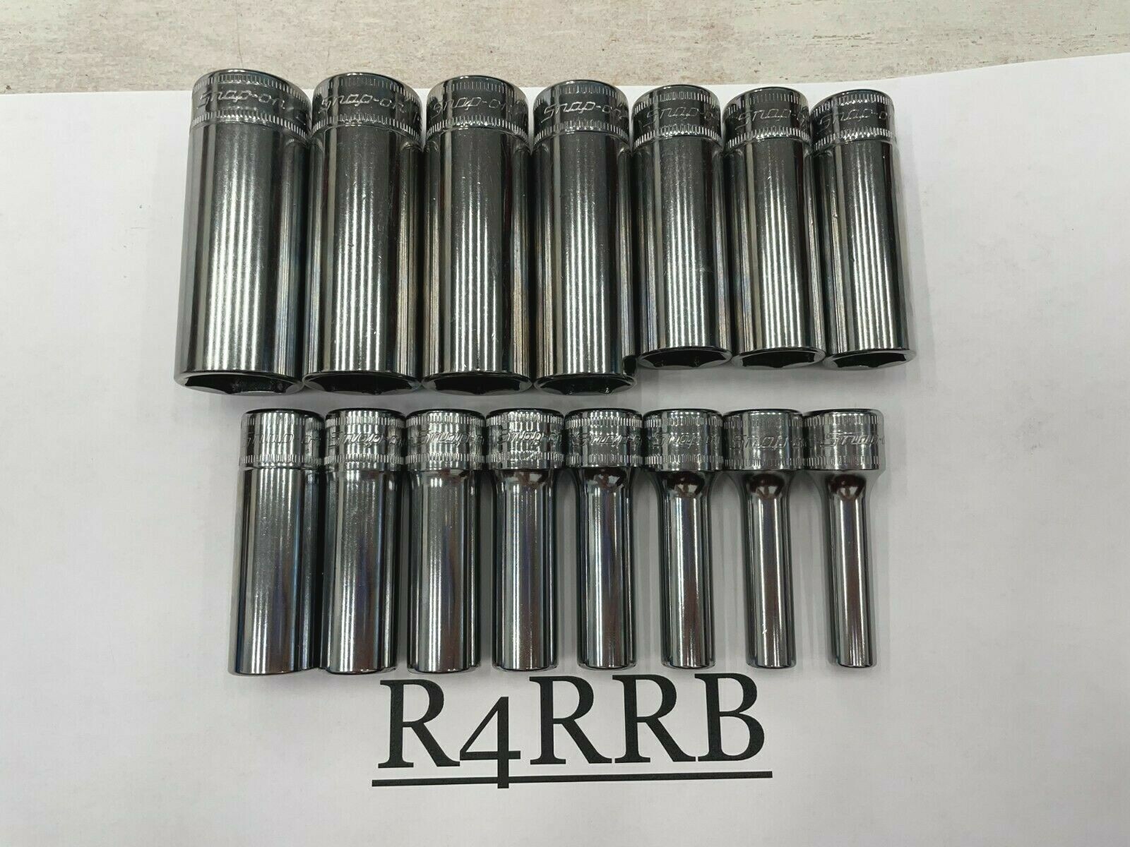 Snap-on Tools NEW 15pc 3/8″ Drive METRIC Deep 6 Point Socket BONUS Set 215SFSMY