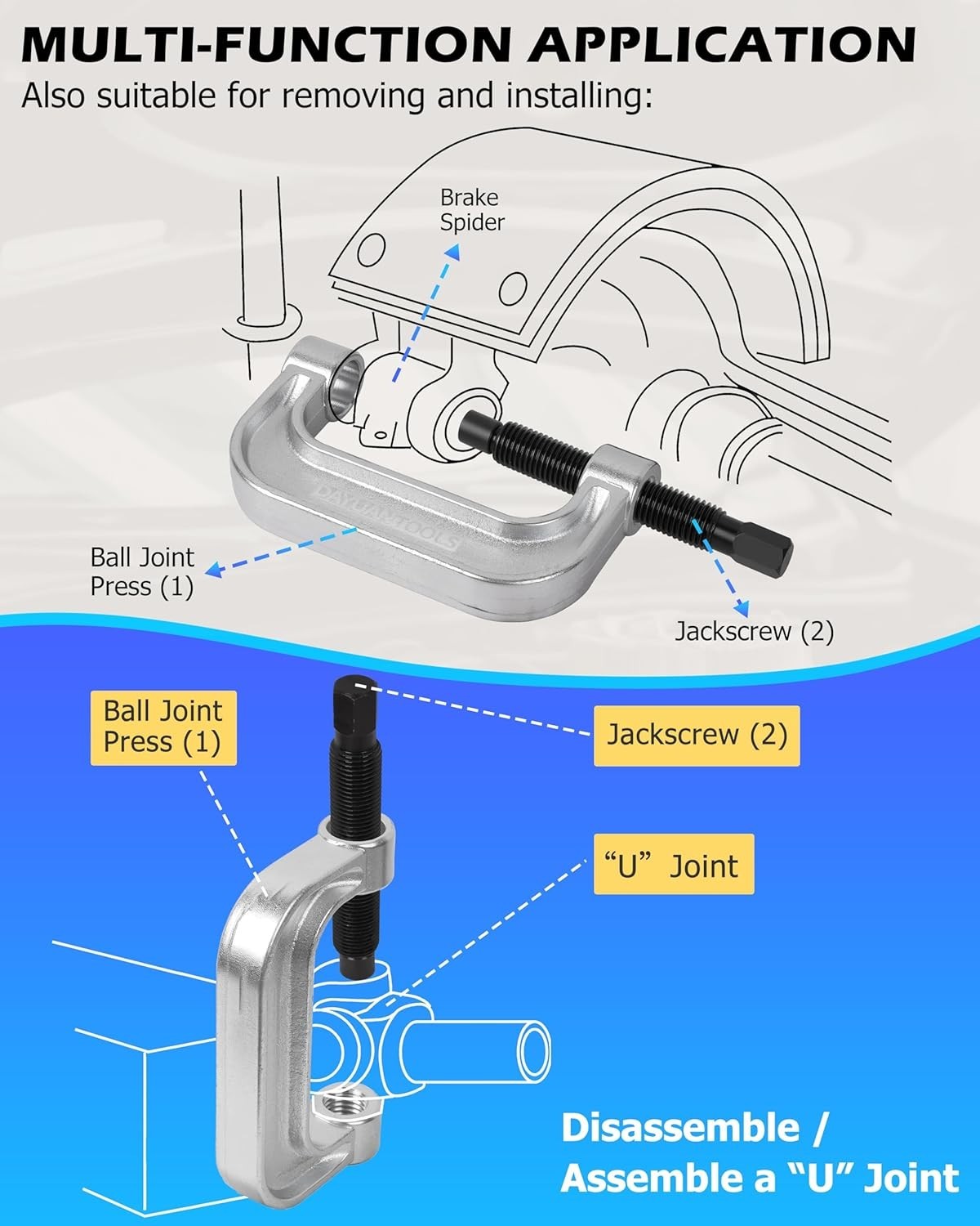 4-in-1 Ball Joint Press & U Joint Removal Tool Kit with Blue Storage – 2WD/4WD