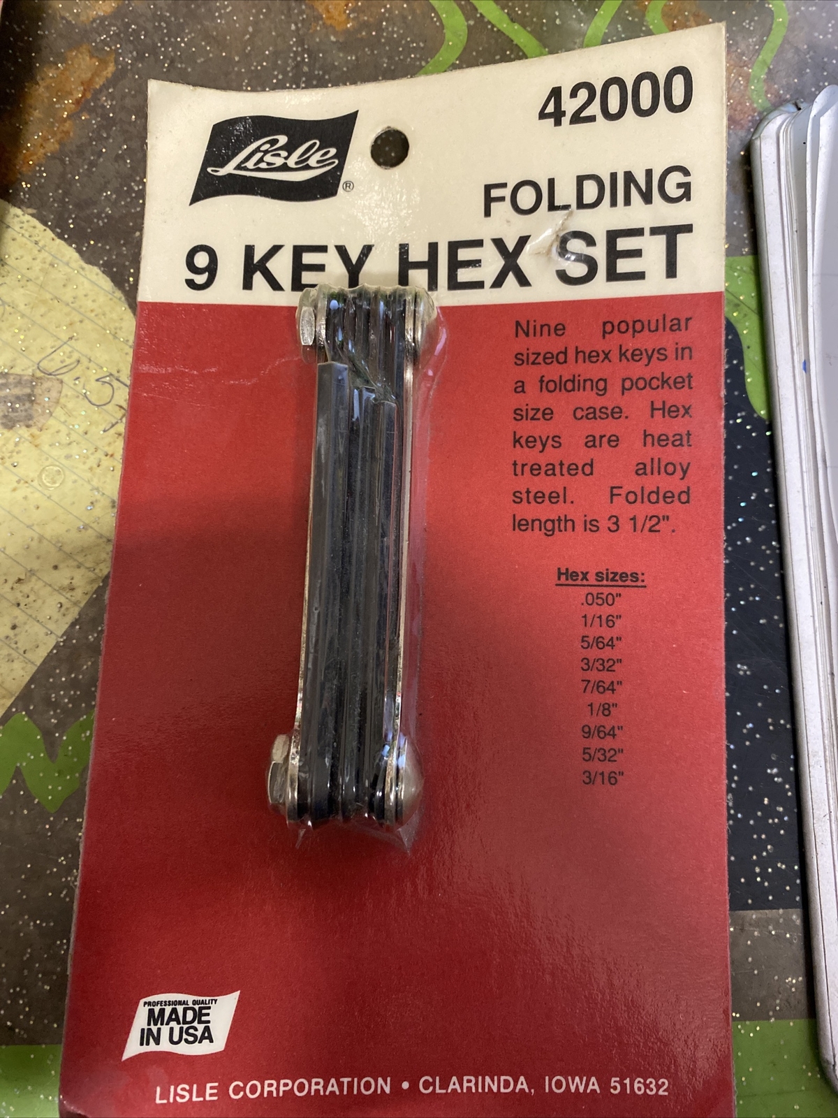 Lisle Tools, 9 pc. Folding Hex Key Set, Part #42000