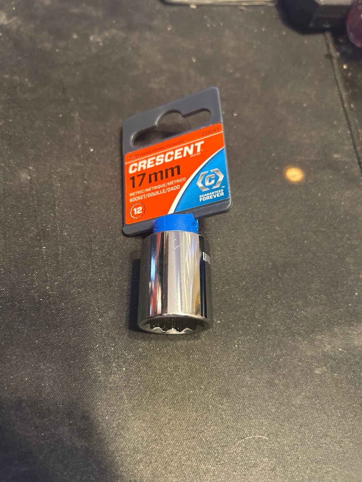Crescent CDS47 3/8 Inch Drive 12 Point Standard Metric Socket 17mm External Hex