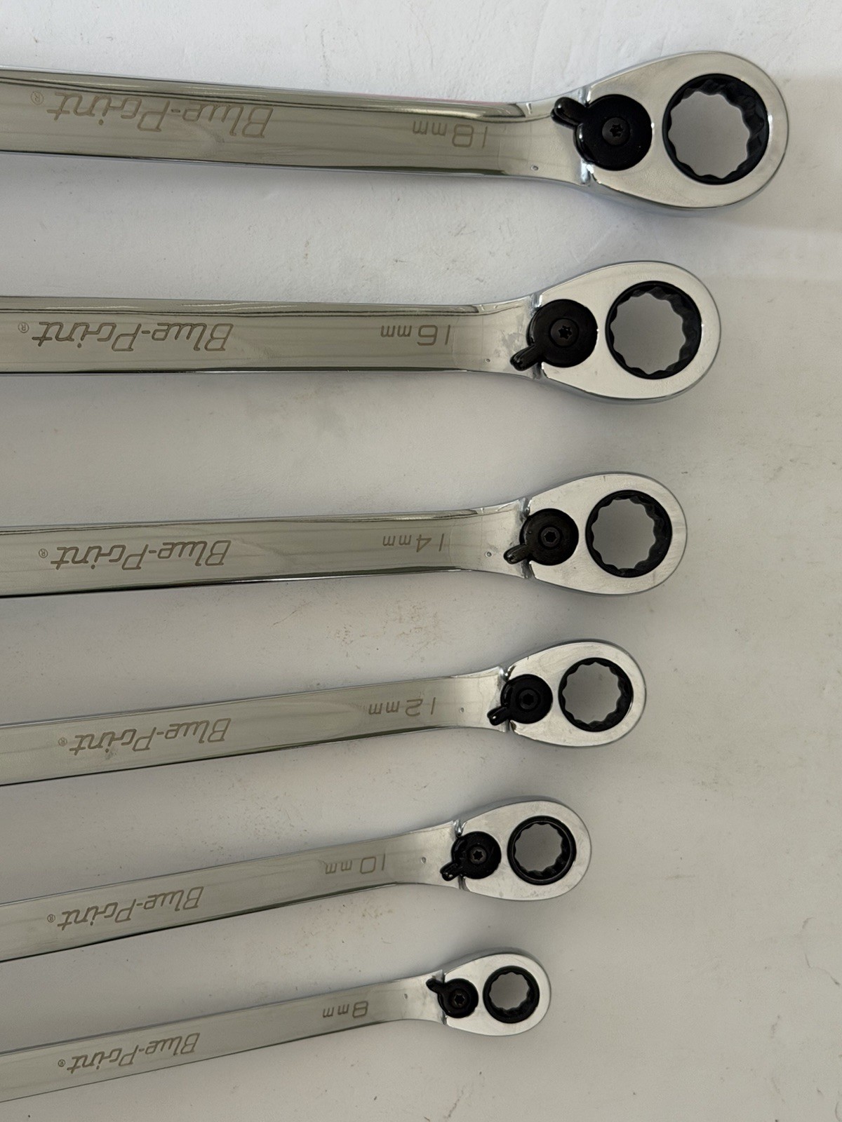 Blue Point Snap On 6pc Metric 9-19mm Ratchet Box Wrench Set BXORM706 w/ Tray USA