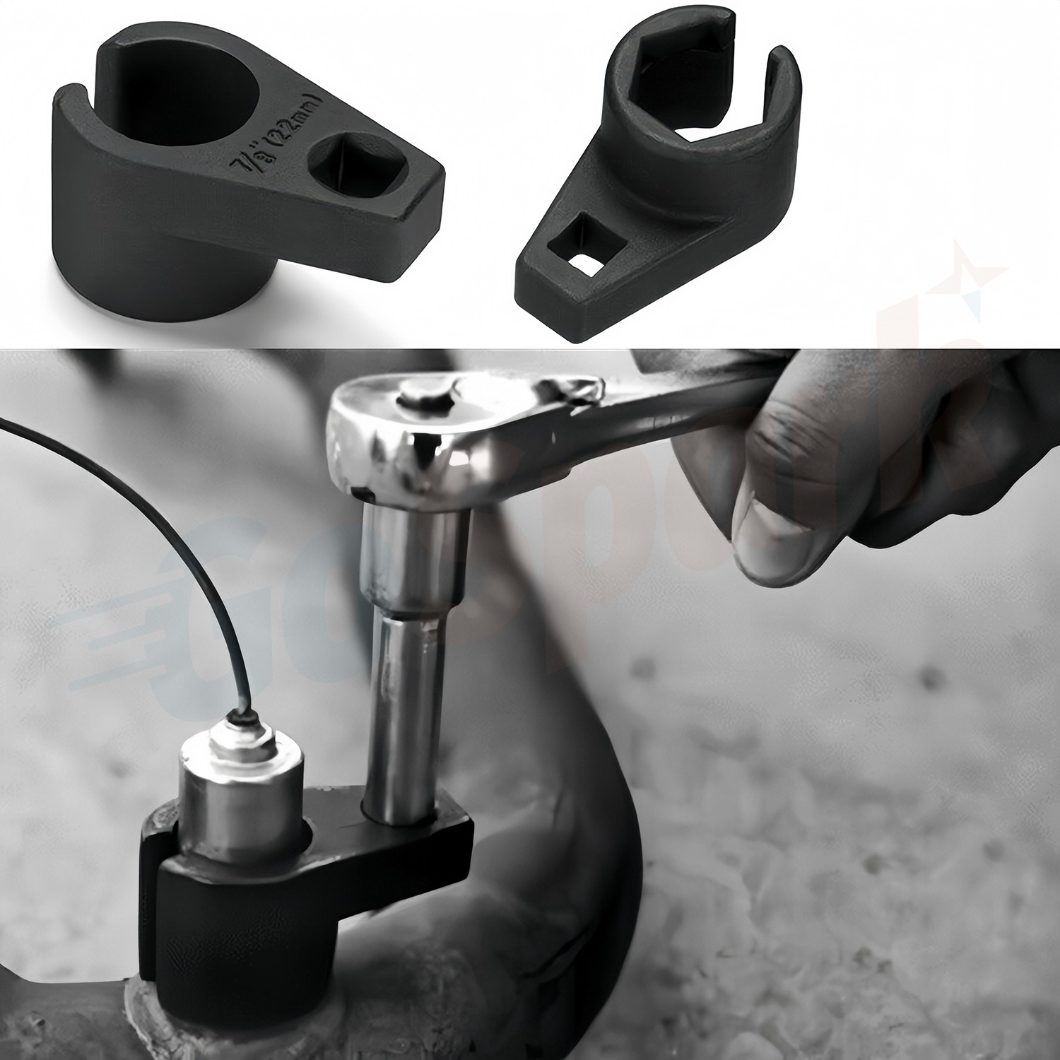 7/8-In 22mm Offset Oxygen Sensor 02 O2 Socket Wrench Removal Tool Drive 3/8″