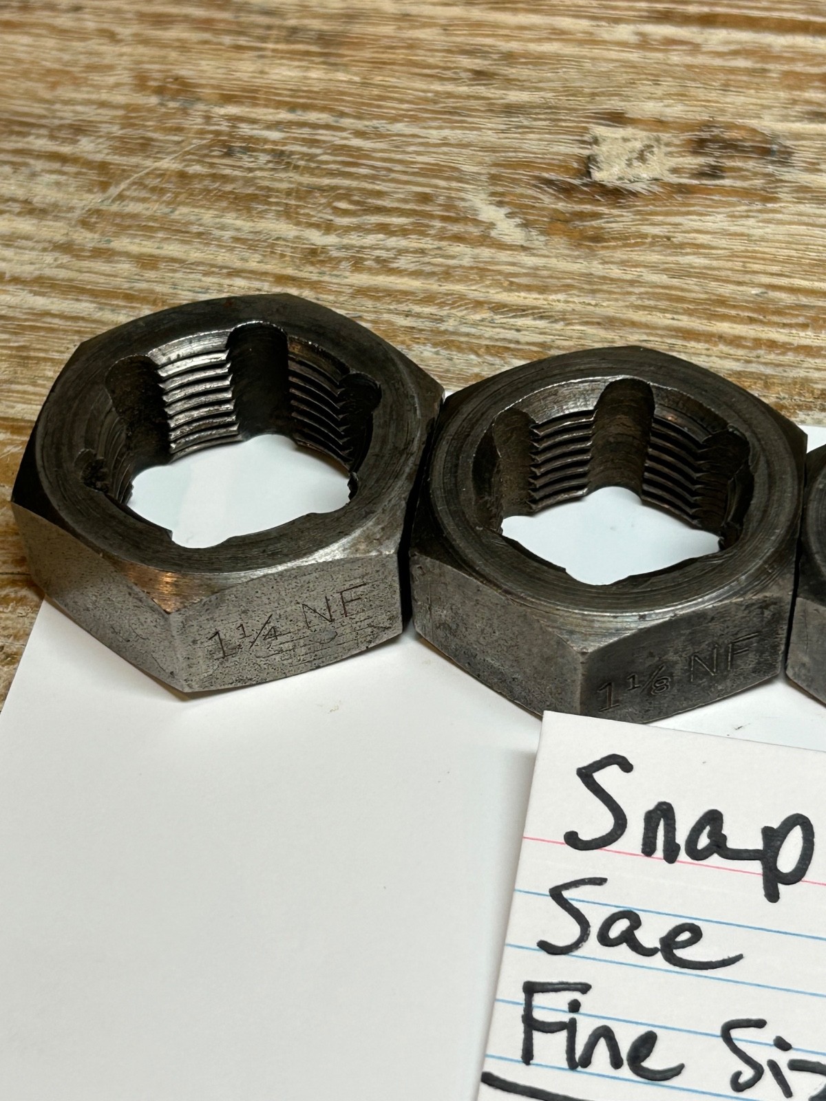 Snap On NF-SAE Fine & NC-USS Coarse Rethreading Dies Hex Nut Size Sets .25-1.25”