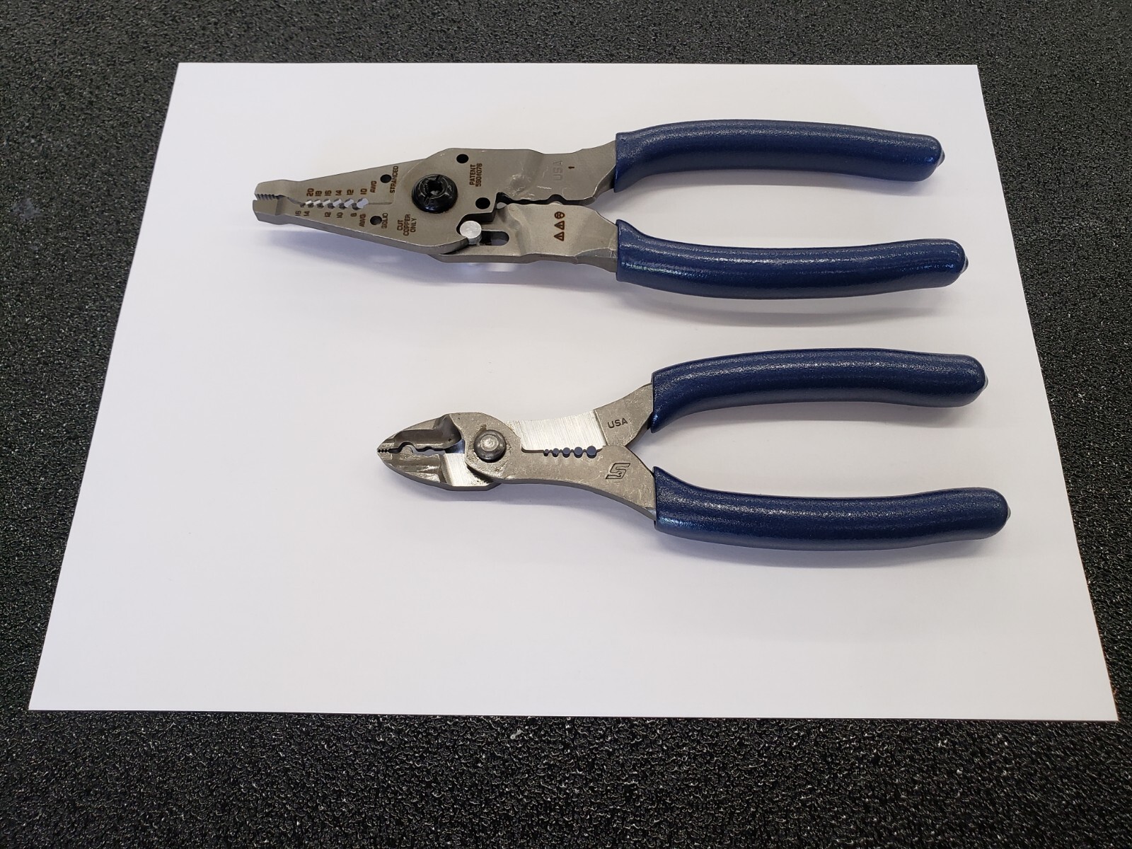 Snap-on Tools POWER BLUE 2pc Soft Grip 7″ & 9″ Wire Stripper Cutter Crimper Set
