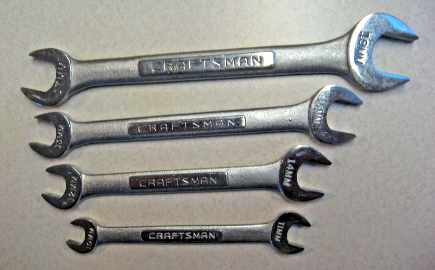 LOT OF CRAFSTMAN V METRIC OPEN END WRENCHES 10mm 11mm 12mm 13mm14mm15mm17mm 19mm