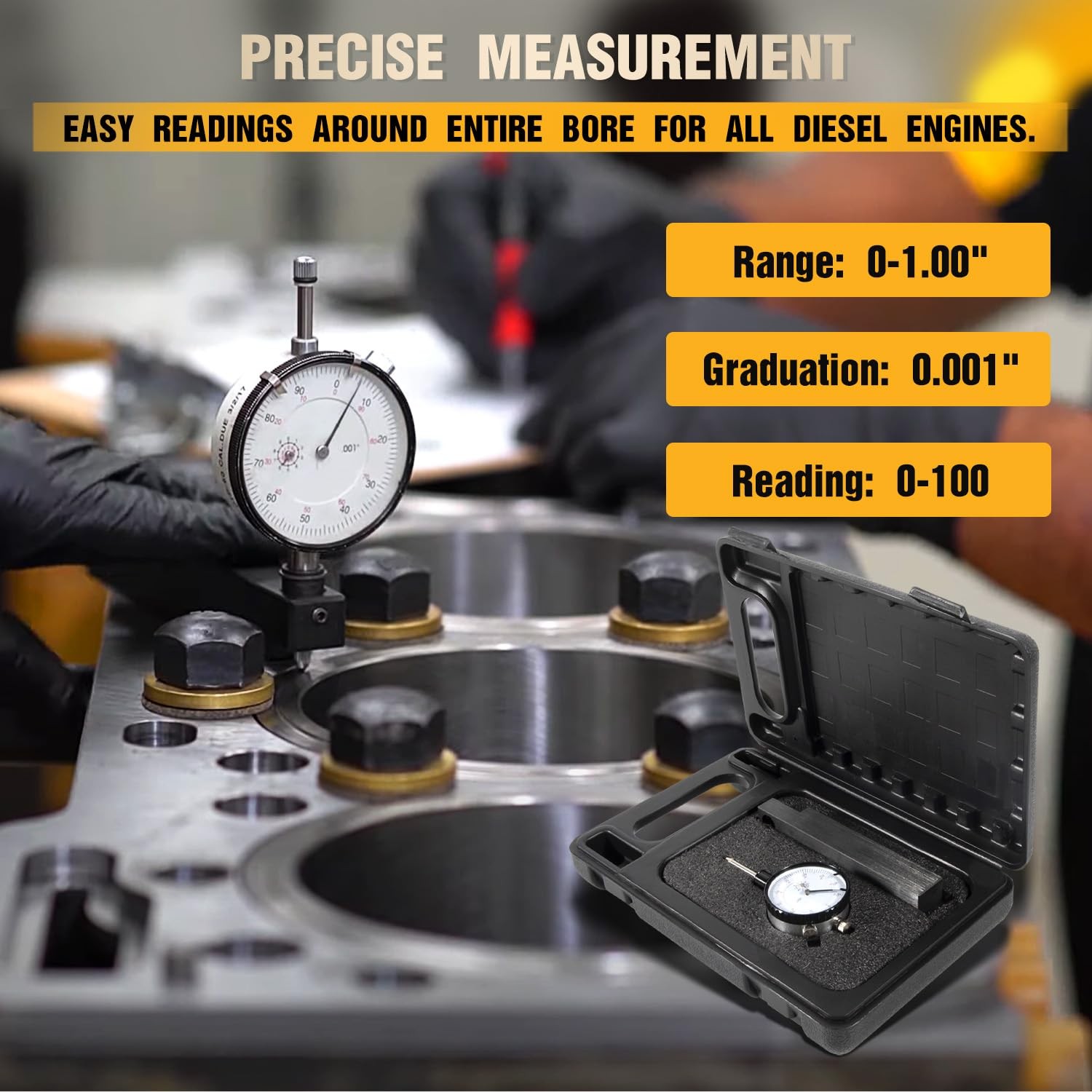 6434 Sleeve Height & Counter Bore Gauge for All Diesel Engines 0.001″ Range 0-1″