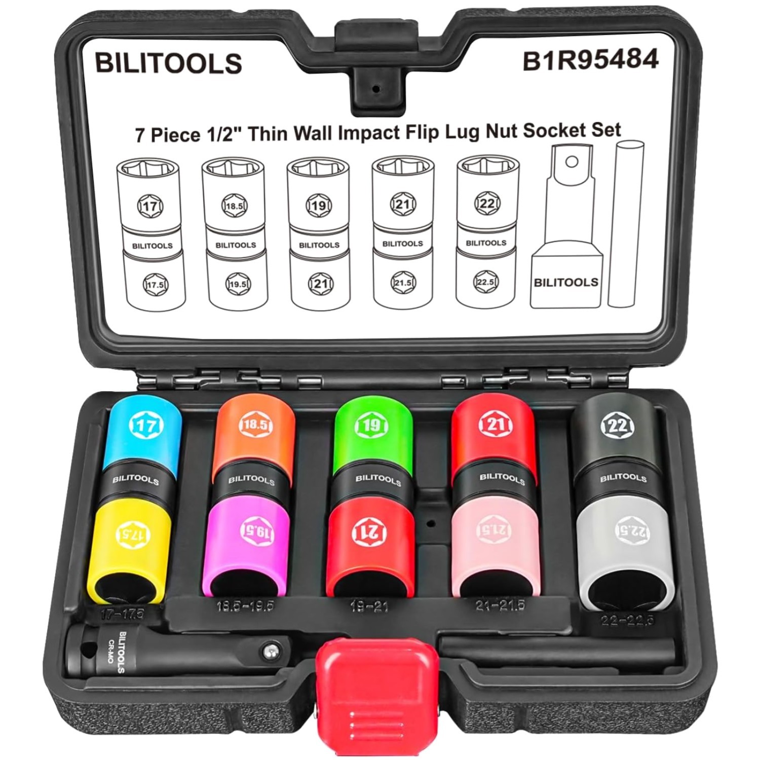 Half Size Lug Nut Socket Set – 7pc Metric Flip Sockets