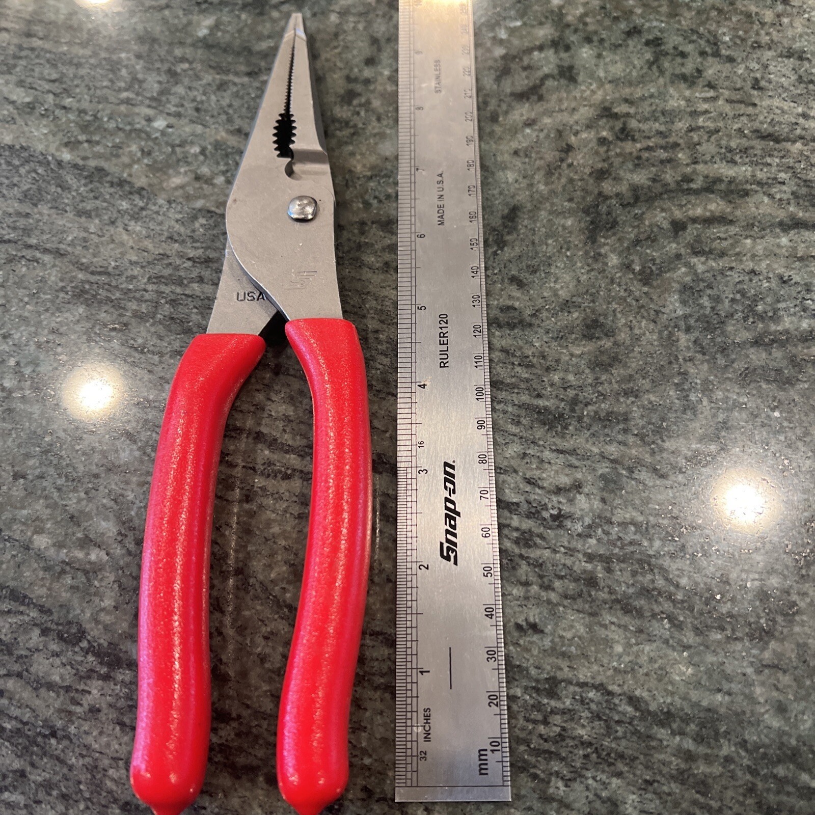 Snap On ln47acf 9” talon grip long nose slip joint pliers red FREE SHIPPING