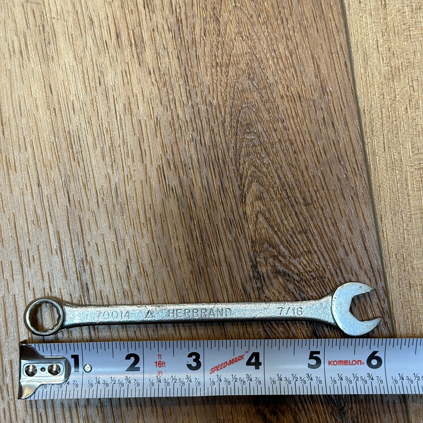 Herbrand 70014 7/16 In SAE Combination Wrench 12 Point US Military Spec 6″ Long
