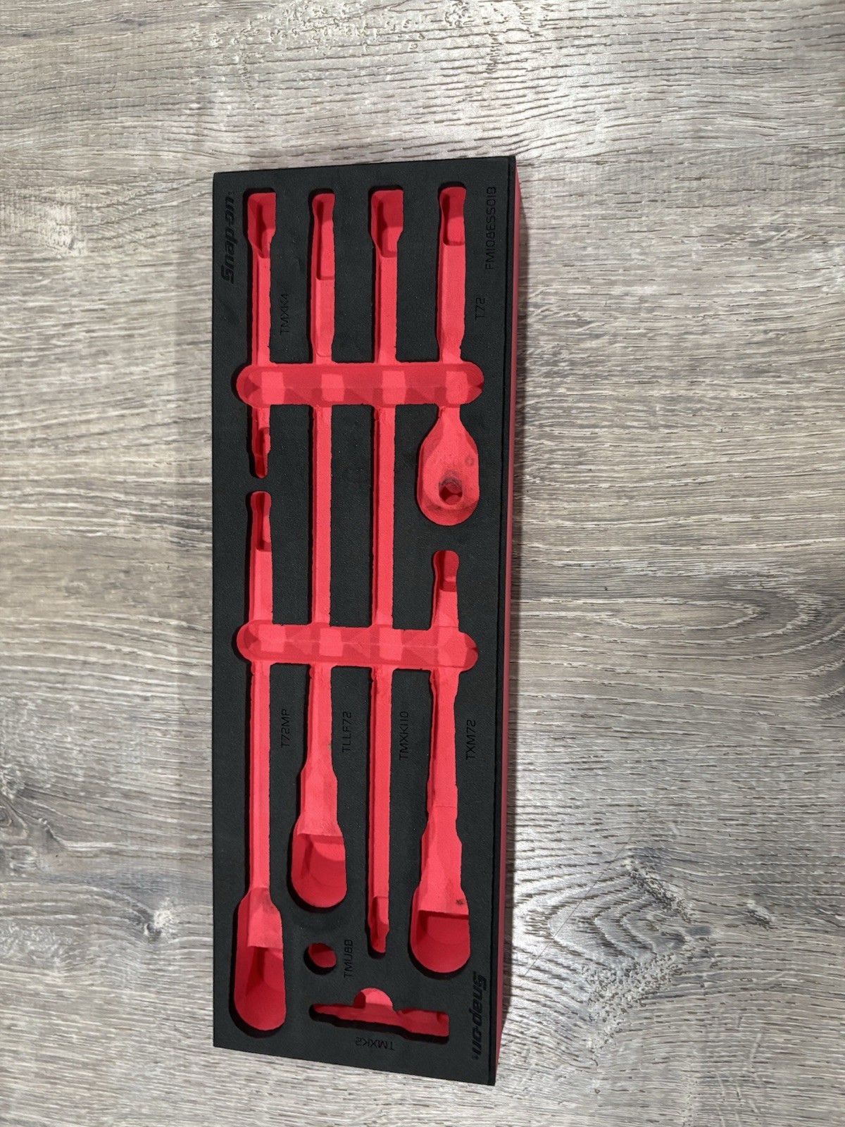 Snap-On FM108ESS01B 8pc 1/4” Ratchet And extension Foam Organizer In Red