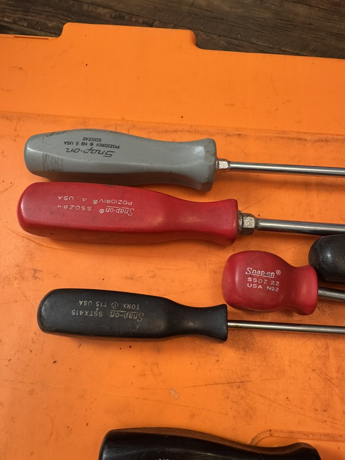 Snapon Mac SDD 7 Pc Red Grey Black Hard Handle Screwdriver Set Some Pozidrive