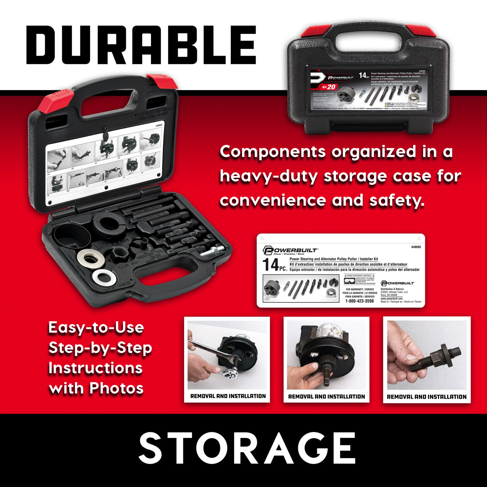 Powerbuilt 14PC PULLEY REMOVE & INSTALL KIT20 – 648605