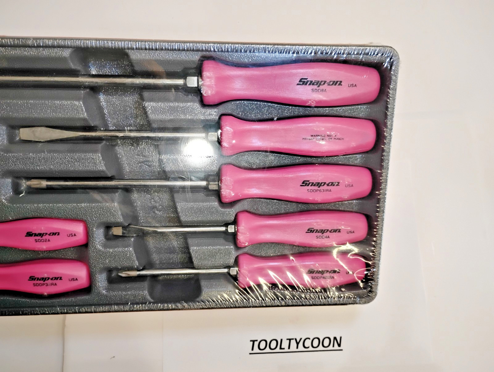 Snap-on Tools USA NEW NOS 7PC PEARL PINK Hard Handle Screwdriver Set SDDX70APP