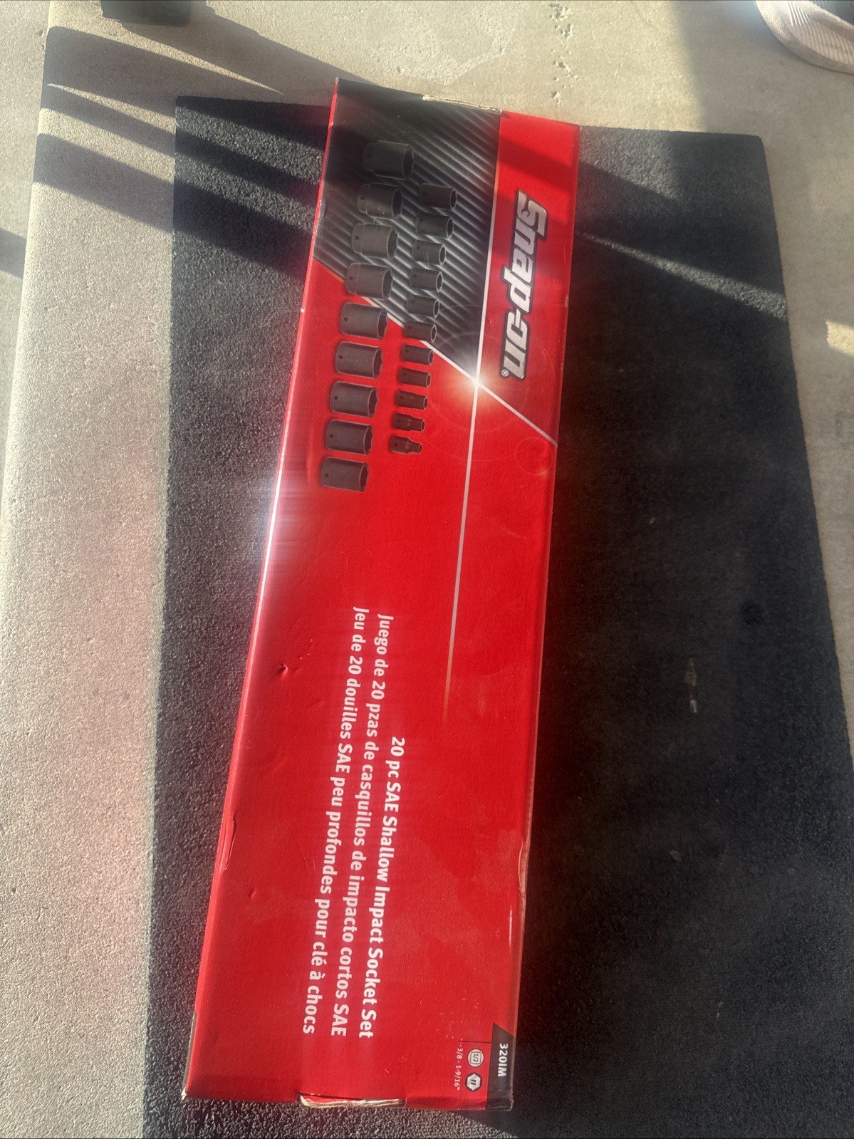 For Snap-on 20-pc 1/2″ Drive 6-pt SAE Flank Drive Shallow Impact Set 320IM NEW
