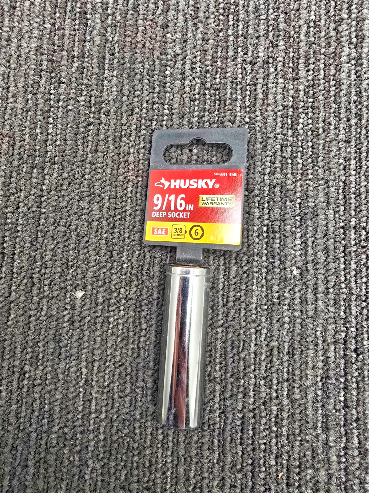 (QTY 5) HUSKY 3/8″ Drive 6-Point 9/16″ Deep Socket 631 358 – Chrome Finish