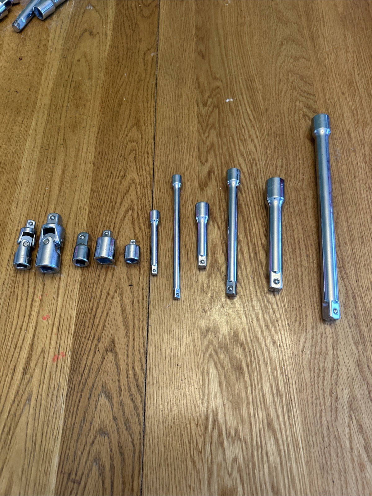 HUSKY – Tool Lot, Extensions,Adapters, Universal Joint 1/4”,3/8” & 1/2” Drives