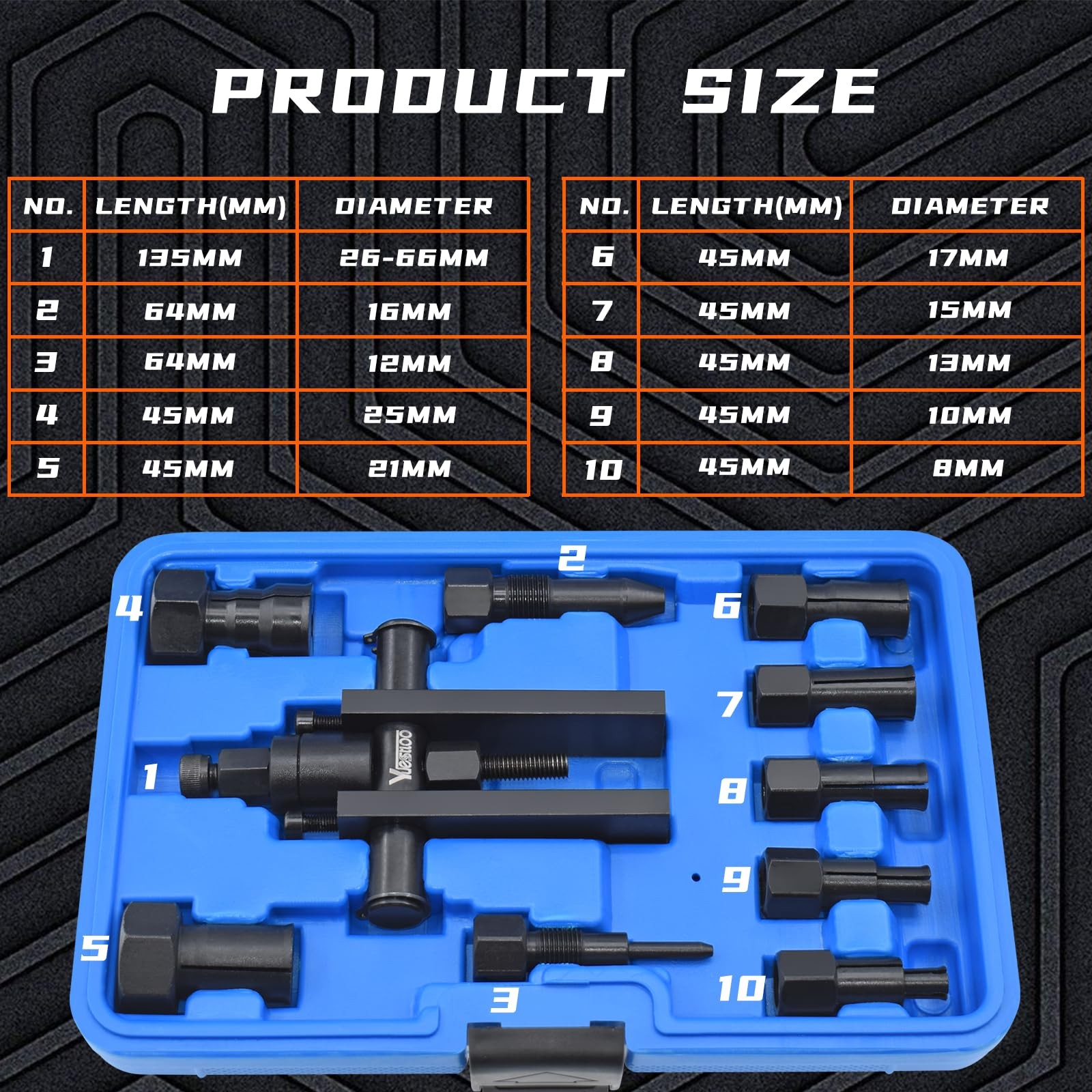 Yuesstloo 10Pcs Motorcycle Bearing Extractor Puller Tool Kit, Professional…