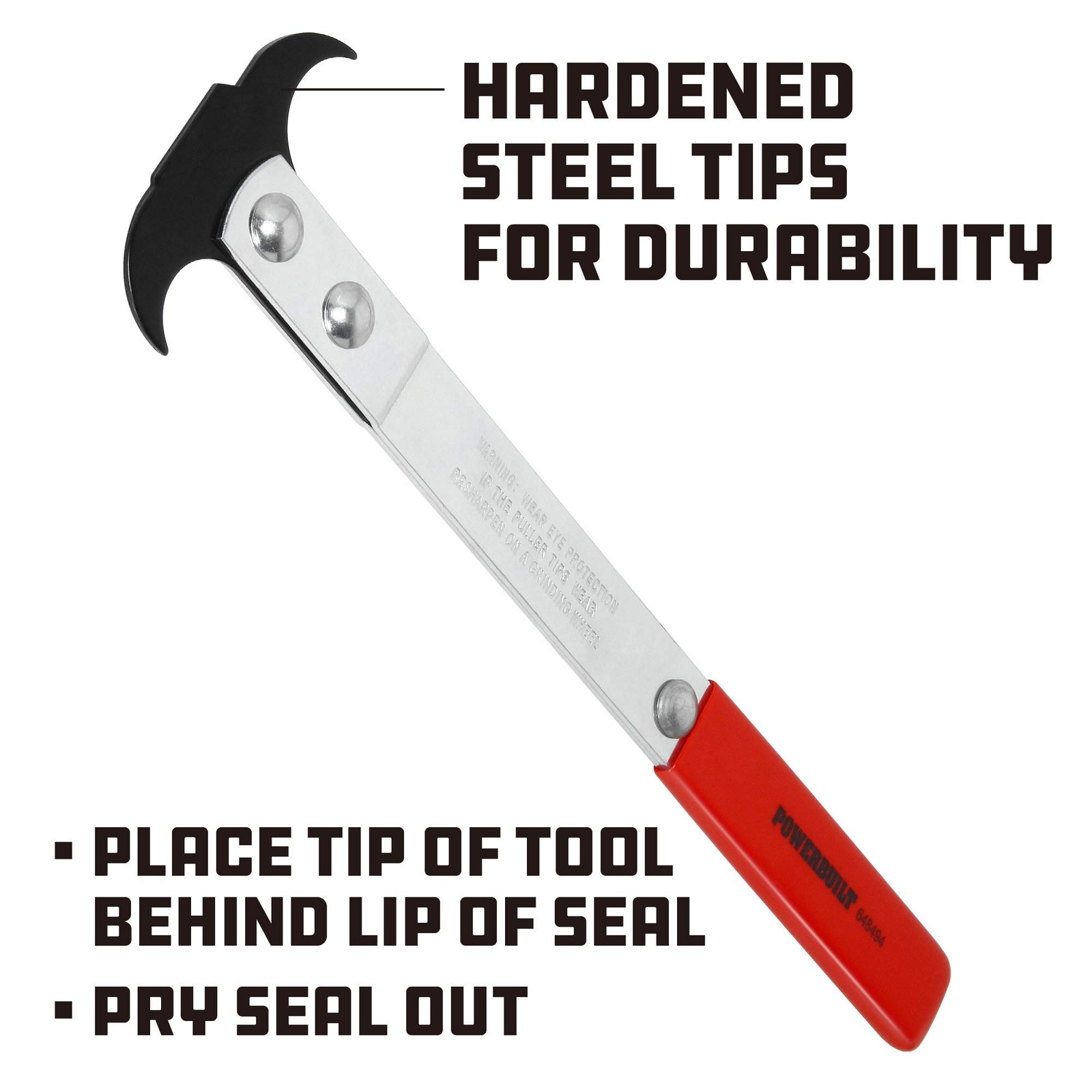 Powerbuilt Seal Puller, Heavy-Duty Tool for Removal, Easy Grip, Red