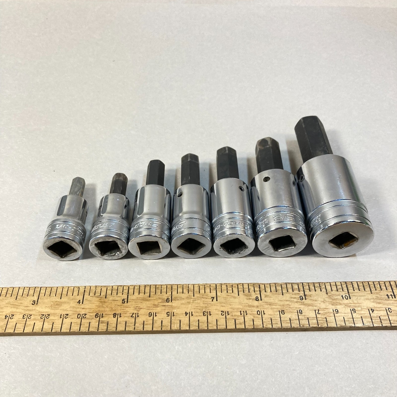 Snap-on Hex Bit Socket Set 7 Pc 1/2″ Drive SA24A 3/4″-SA10A 5/16″ USA
