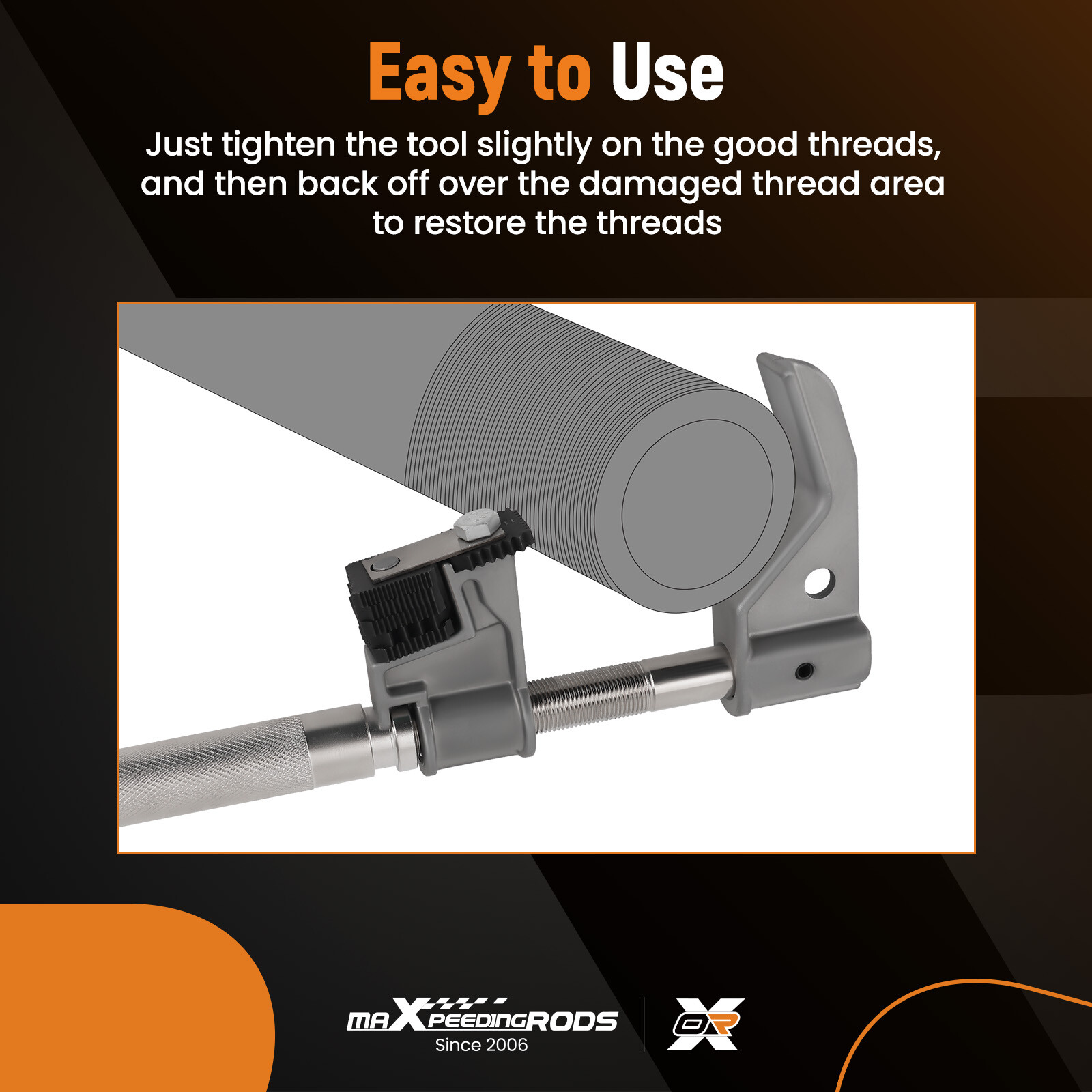 Universal Outside Thread Chaser 7402 External Thread Repair Tool Carbon Steel