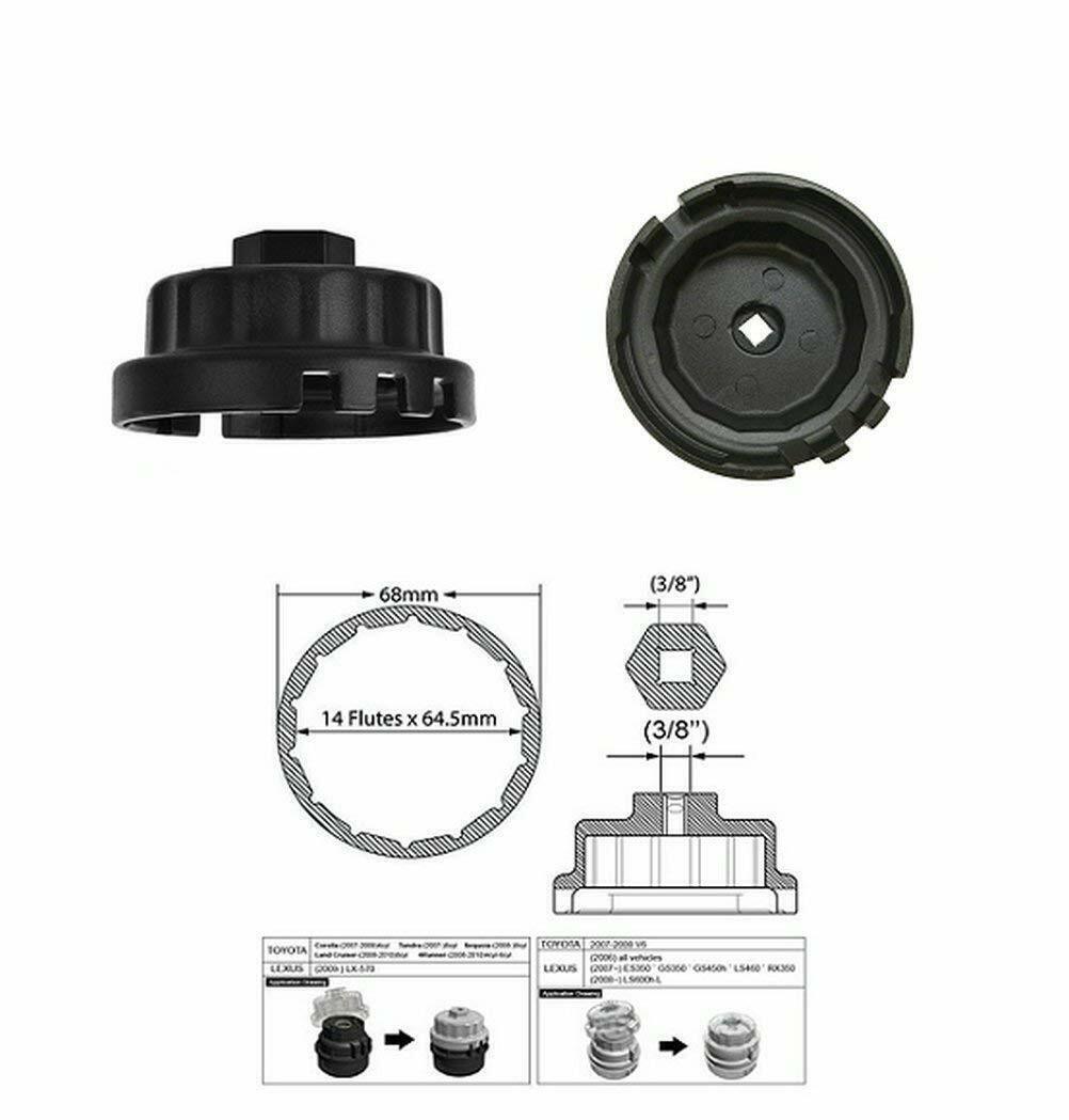 for Toyota Camry, Tundra, Tacoma, 4Runner, RAV4 and More Oil Filter Wrench