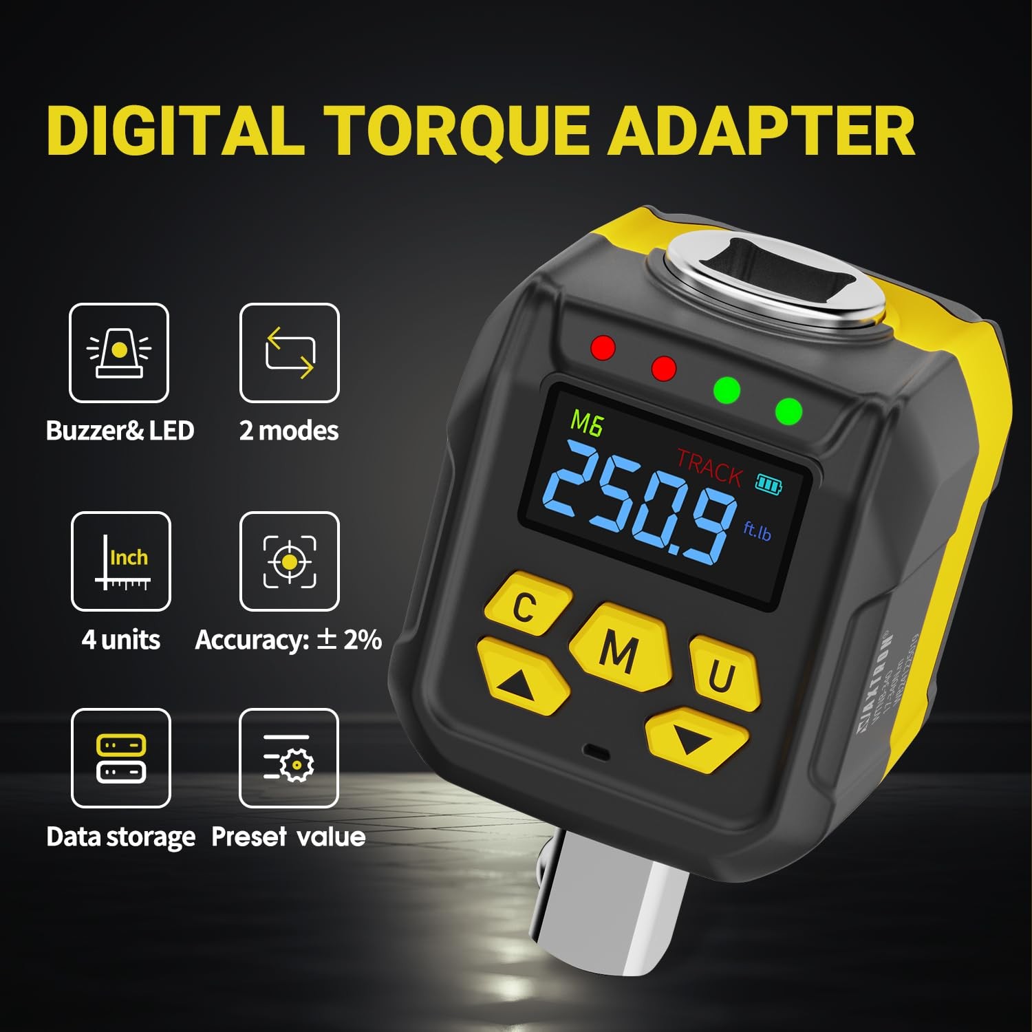 Adaptador Torque Digital 1/2″ 250ft-lb Convierte Ratchet a Torquímetro PRO Auto