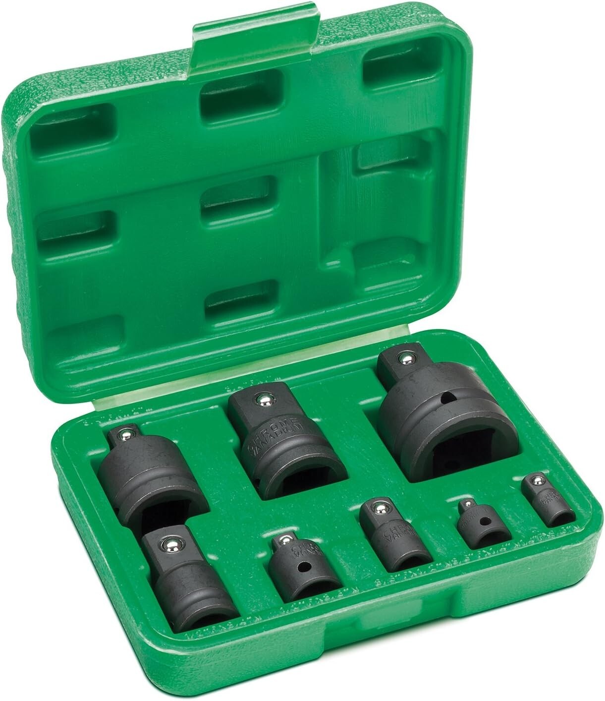 8 Piece Impact Sockets Adapter Set Chrome Vanadium Steel 1/4 Thru 3/4 inch Drive