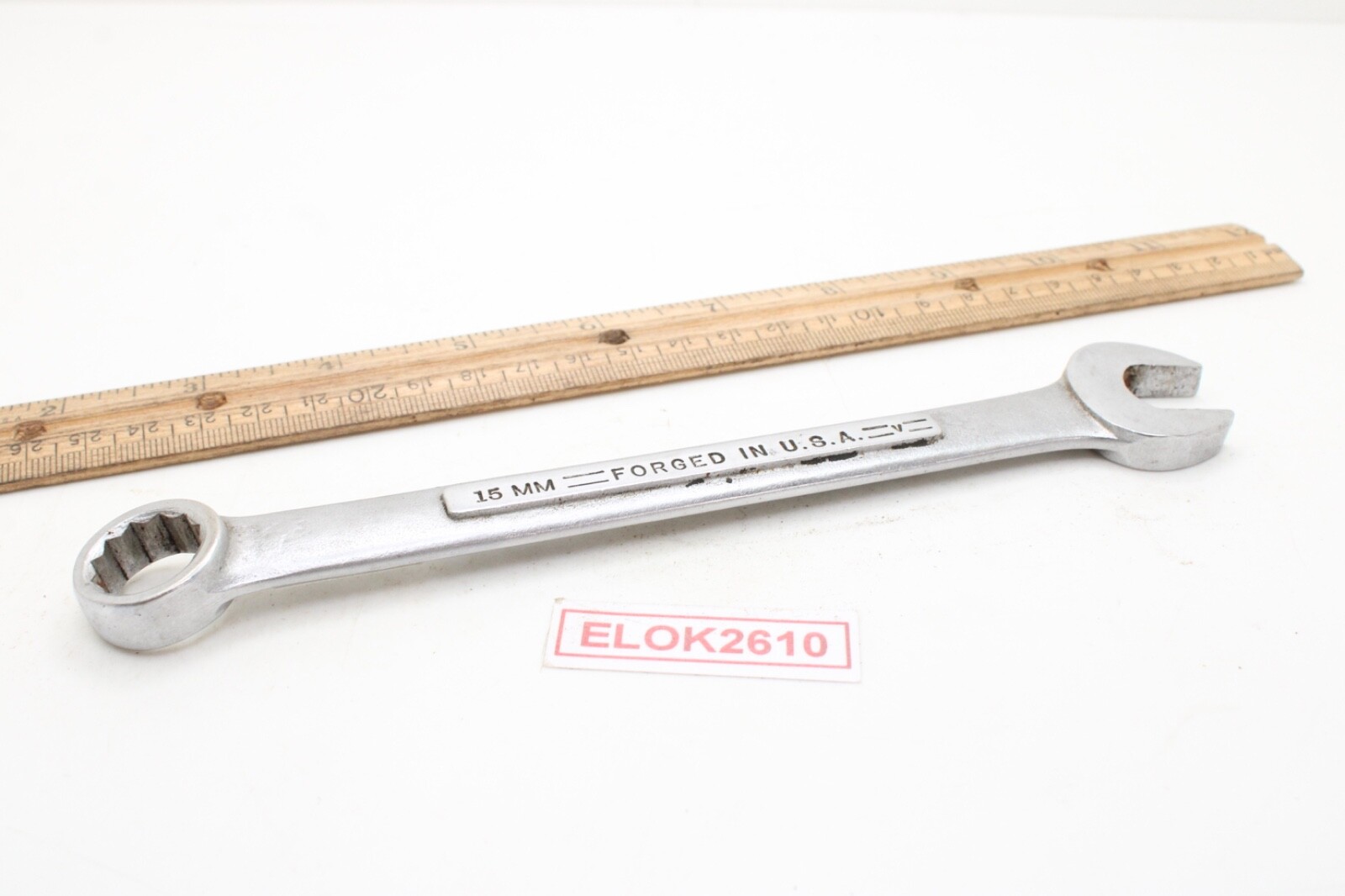 Craftsman =V= Series 15MM 12 Point Metric Combination Wrench Chrome 7.75″ USA