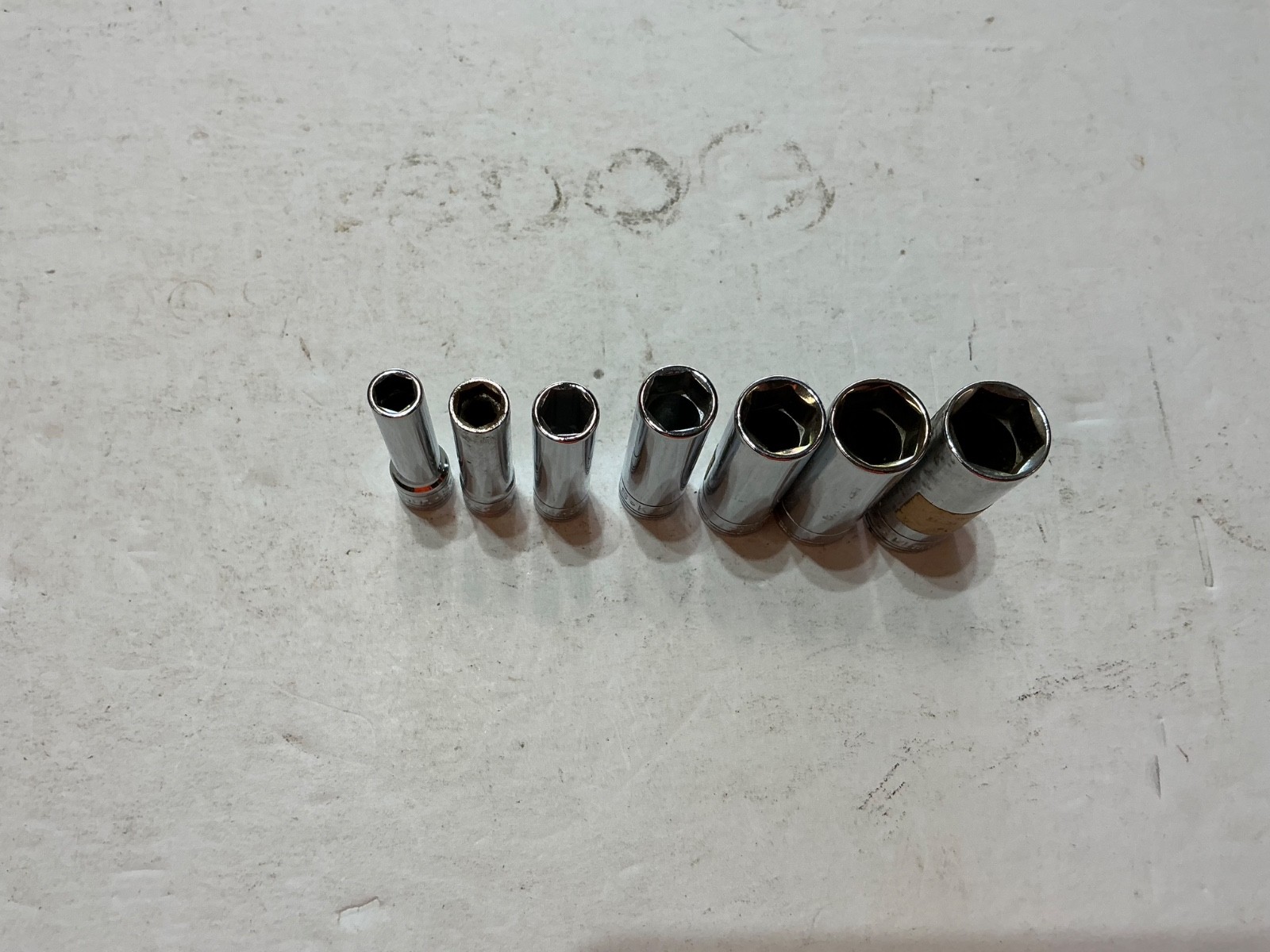 S-K tools 7pc 1/4″ drive metric deep well 6pt socket set 6mm-14mm USA made