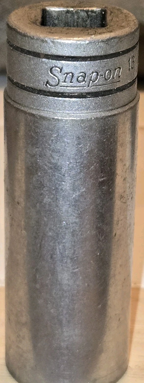 Snap On Tools S261 1/2 Dr 12Pt SAE 13/16 Flank Dr Chrome Deep Socket USA VTG Old