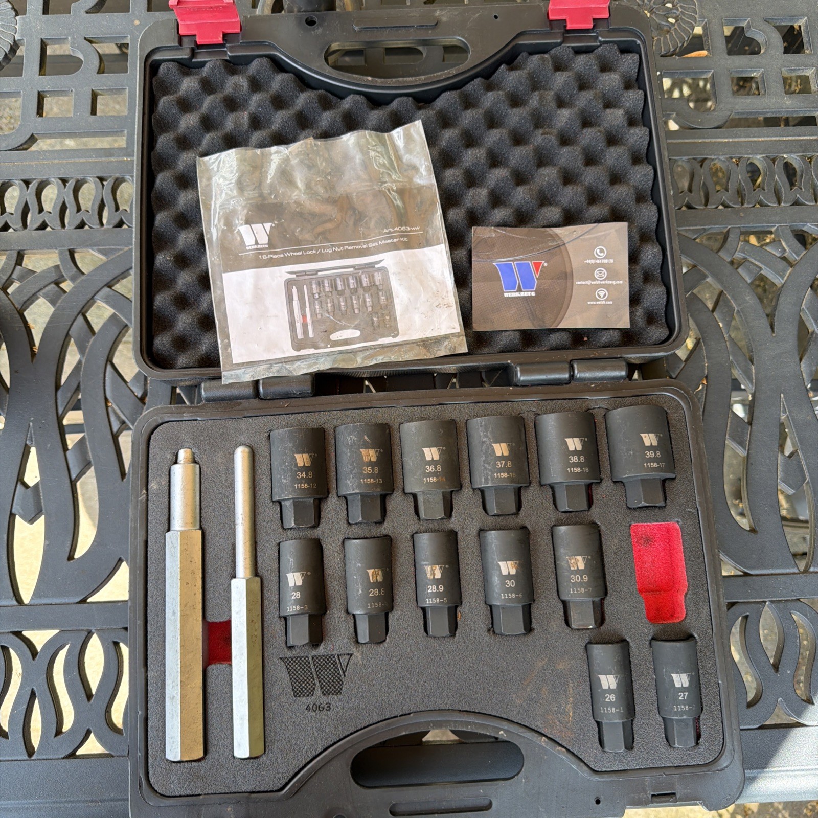 Welzh Werkzeug Universal Locking Wheel Nut Removal Tool Kit Easy Removal 4063-WW