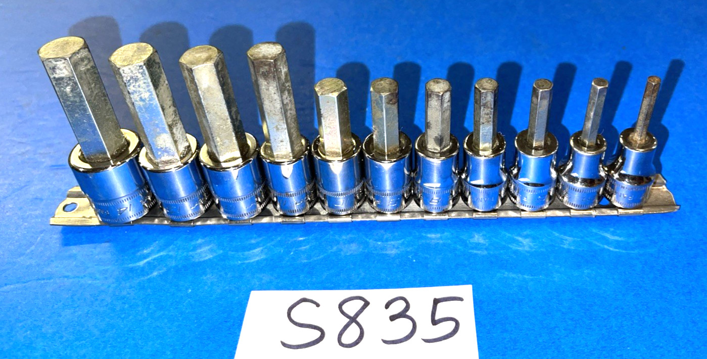 SNAP-ON TOOLS 11 PIECE 3/8 DRIVE METRIC HEX BIT SOCKET DRIVER SET 4MM TO 14MM