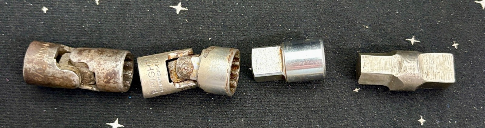 Vtg. Wright Socket Adapters Lot Of 4 2 Are Swivel Various Sizes & Brands