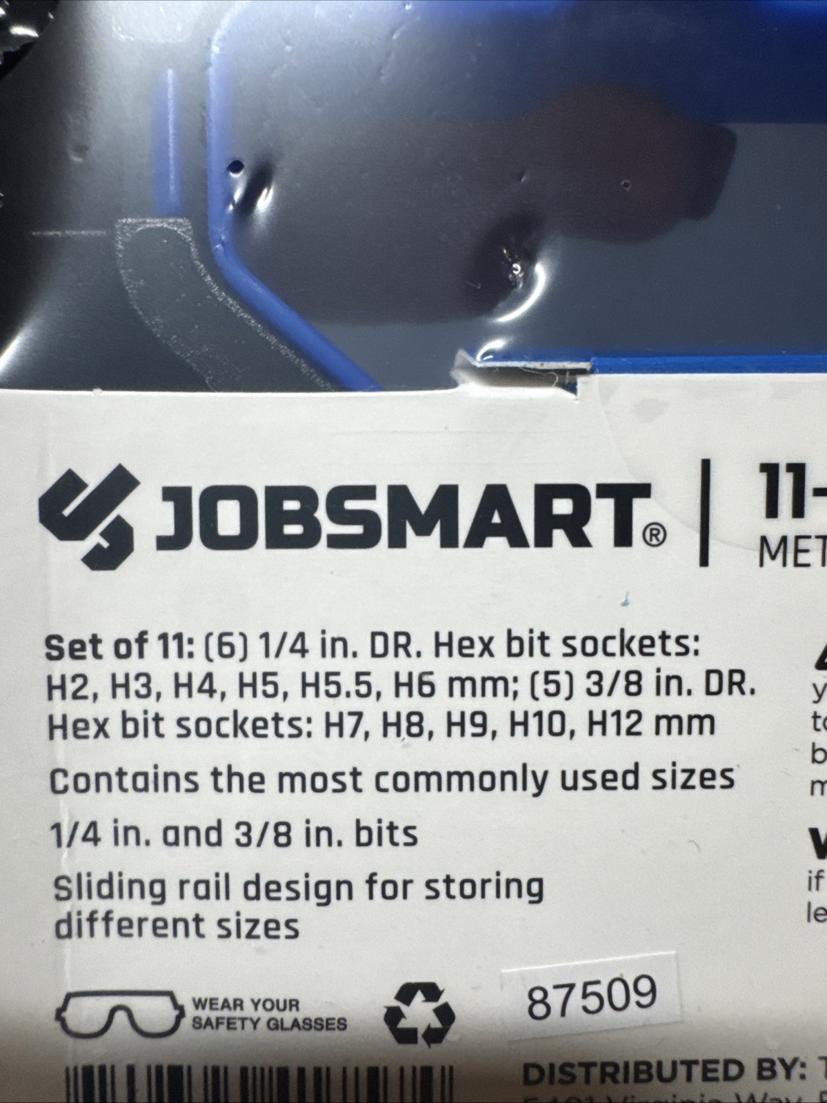 Job smart 11pc Metric Hex Bit Socket 1/4in & 3/8in Bits