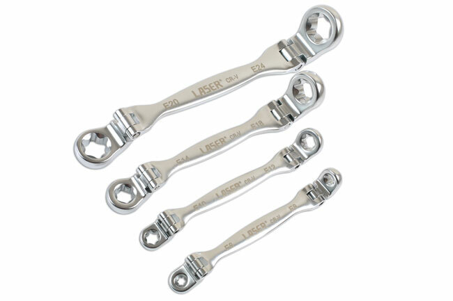 Laser 7260 4 Piece Double Flexible Star Wrench Set