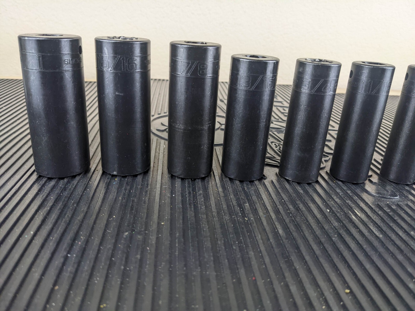 #au626 Snap-on 1/2″ drive 1/2″ thru 1″ 6-point DEEP Impact Socket SET 309SIMYA