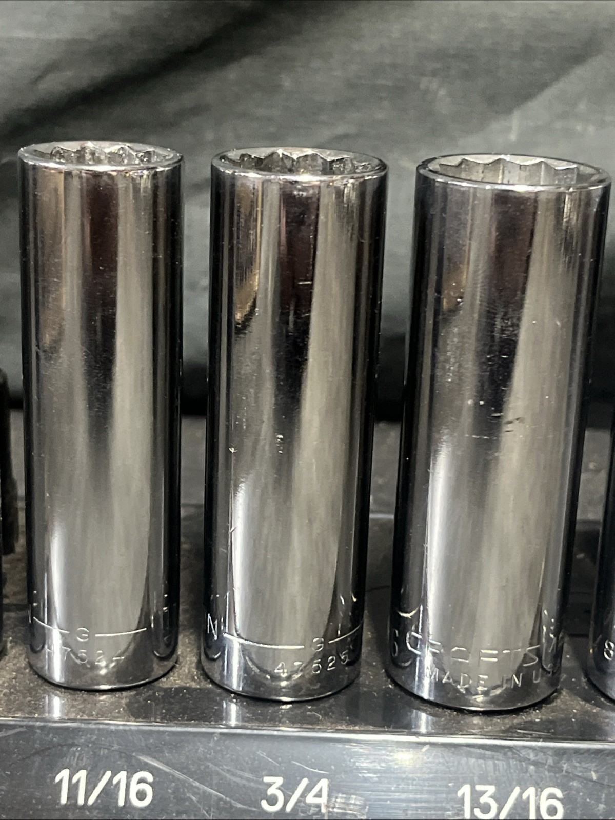 Craftsman USA 1/2” Drive 12 Point Deepwell SAE Socket Set 1/2- 1 1/8 All G But 1