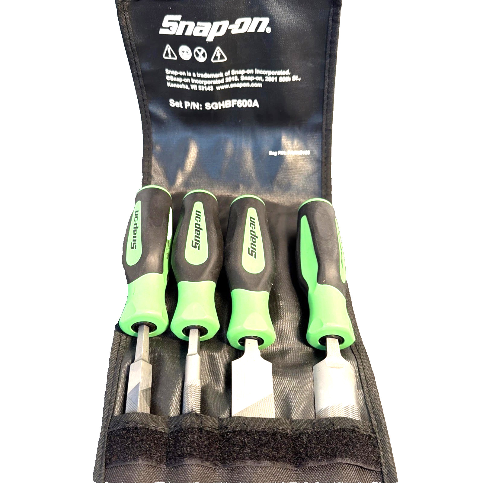 New Snap-on™ SGHBF600AG 4pc Green Instinct Soft Handle Mixed File Set SEALed