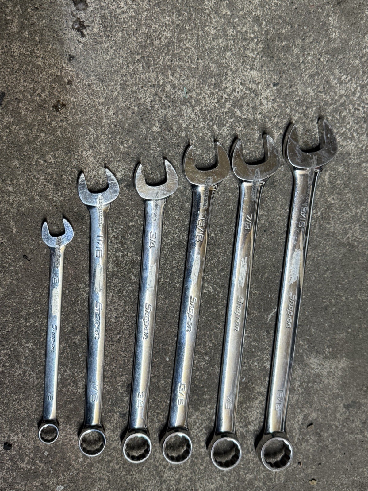 Snap On 5ps Tools Set OEX30B 15/16/7/8/13/16/3/4/11/16/1/2” Wrench USA