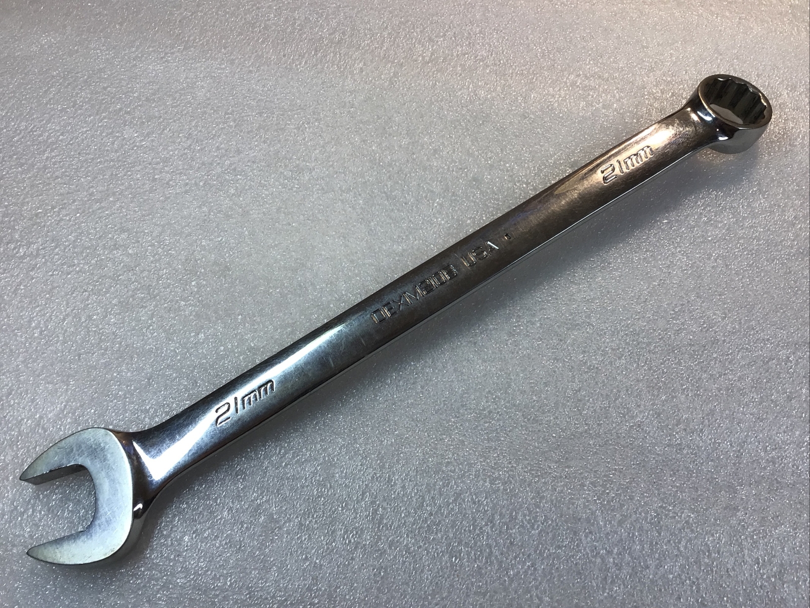SNAP ON#OEXM210B – 21 mm, Chrome, COMBINATION WRENCH, 12 Pt., Flank Dr.-USA-NICE